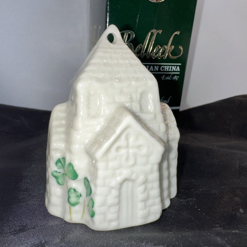 BELLEEK Ireland Christmas Ornament Shamrock Church 4TH Edition (1991)